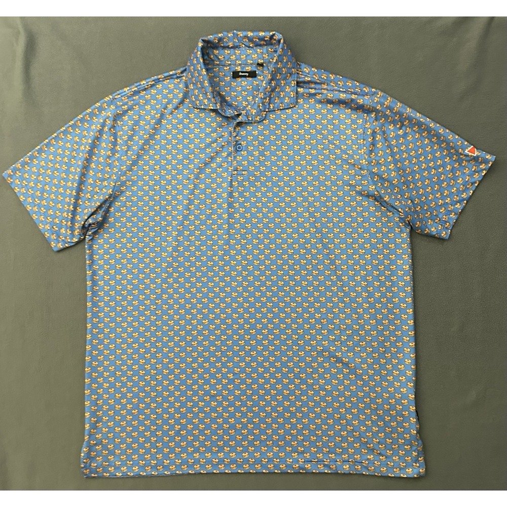Breezy Golf Performance Polo Shirt Bagel Sandwiches All Over Size XL